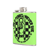 Oude PUNKS sterven nooit Punk Rock Music Legend Cu Heupfles (Links)