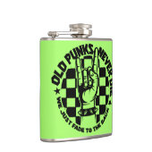 Oude PUNKS sterven nooit Punk Rock Music Legend Cu Heupfles (Rechts)