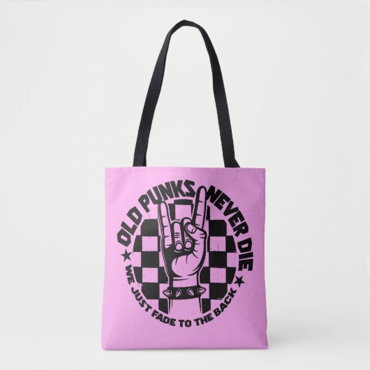 Oude PUNKS sterven nooit Punk Rock Music Legend Cu Tote Bag (Voorkant)