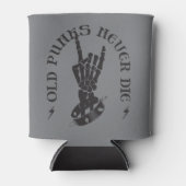 Oude punks sterven nooit skeleton rock op gothic blikjeskoeler (Voorkant)