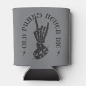 Oude punks sterven nooit skeleton rock op gothic blikjeskoeler (Achterkant)