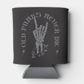 Oude punks sterven nooit skeleton rock op gothic blikjeskoeler (Achterkant)