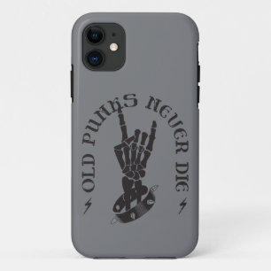 Oude punks sterven nooit skeleton rock op gothic Case-Mate iPhone case
