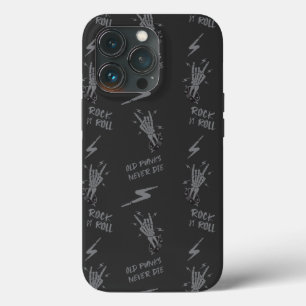 Oude punks sterven nooit skeleton rock op gothic Case-Mate iPhone case