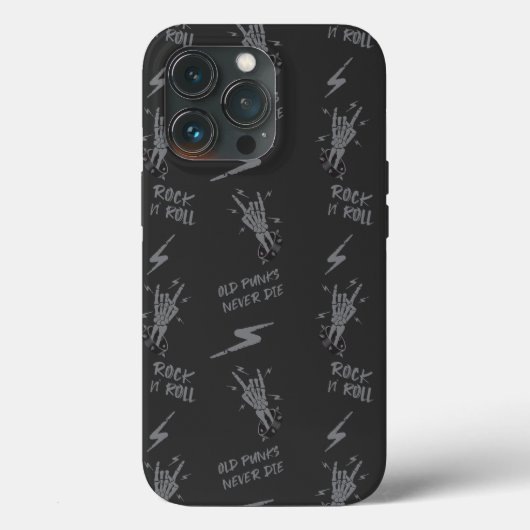 Oude punks sterven nooit skeleton rock op gothic Case-Mate iPhone case (Achterkant)