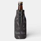 Oude punks sterven nooit skeleton rock op gothic flesjeskoeler (Fles Achterkant)