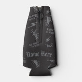 Oude punks sterven nooit skeleton rock op gothic flesjeskoeler (Achterkant)