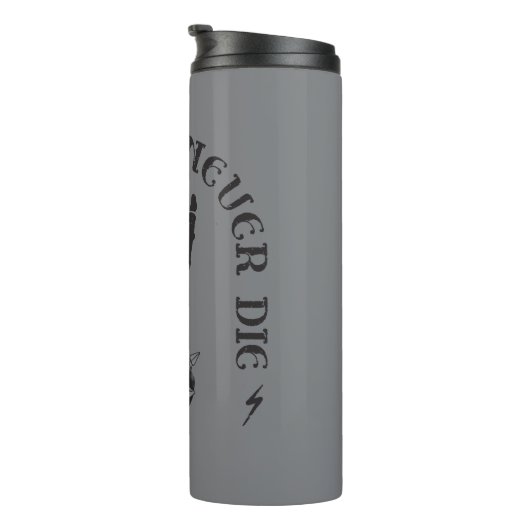 Oude punks sterven nooit skeleton rock op gothic thermosbeker (Geroteerd rechts)