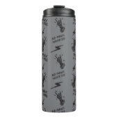 Oude punks sterven nooit skeleton rock op gothic thermosbeker (Voorkant)