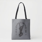 Oude punks sterven nooit skeleton rock op gothic tote bag (Voorkant)
