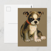 Oude Puppy Ansichtkaart Briefkaart (Voorkant / Achterkant)