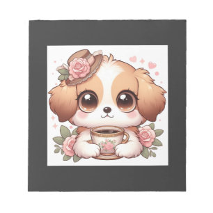 Oude Puppy met Thee Notitieblok
