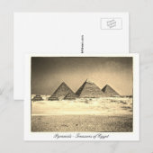 Oude Pyramiden Egypte,  Caïro-architectuur Briefkaart (Voorkant / Achterkant)