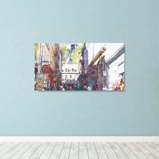 Oude Quebec City Waterverf Print #1 (Insitu (Houten vloer))