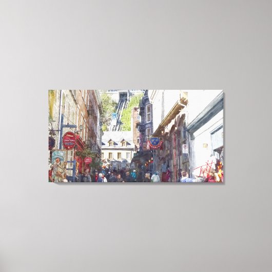 Oude Quebec City Waterverf Print #1 (Voorkant)