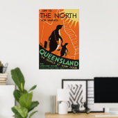 Oude Queensland Australië Reisposter Barrière Poster (Thuiskantoor)