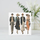 Oude queer mode modellen - decoupage vel, kaart (Staand voorkant)