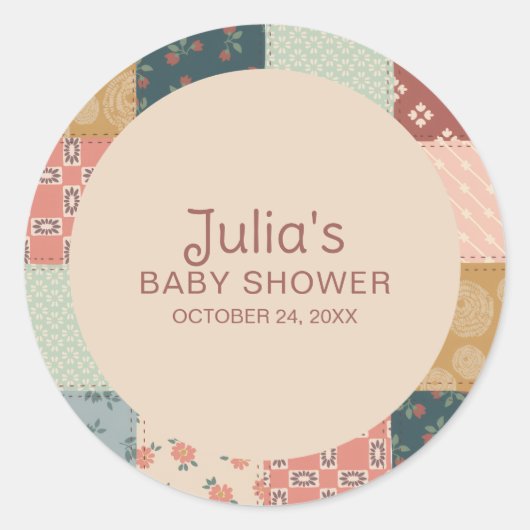 Oude quilt baby shower sticker (Voorkant)