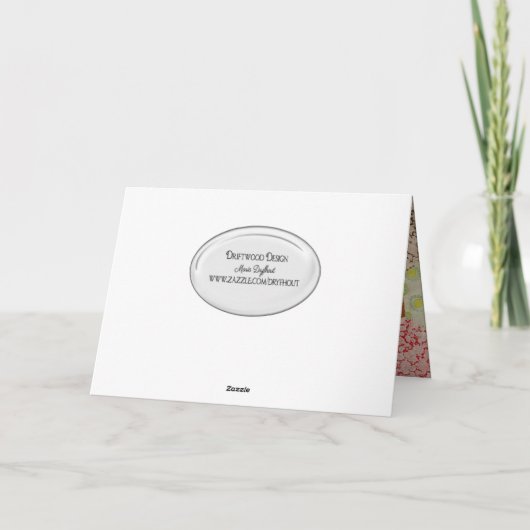 Oude Quilt Pattern met Stitched Lijst Birthday Kaart (Achterkant)