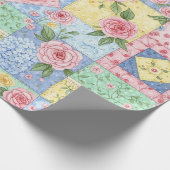 Oude quilt roos patroon cadeaupapier (Hoek)