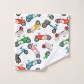 Oude raceauto-patroon bad handdoek (Wasdoekje)