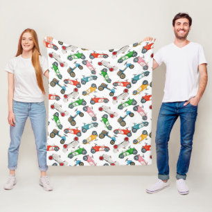 Oude raceauto-patroon fleece deken