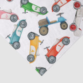 Oude raceauto-patroon tissuepapier (Detail)
