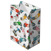 Oude raceautopatroon medium cadeauzakje (Voorkant Gekanteld)
