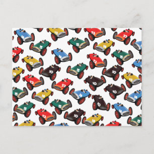 Oude raceauto's briefkaart