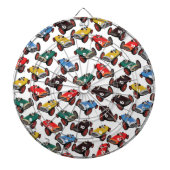 Oude raceauto's dartbord (Voorkant)