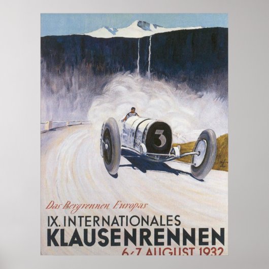 Oude raceautotransportposterprint poster (Voorkant)