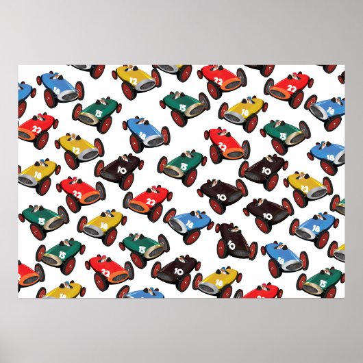 Oude Racende Auto's Poster (Voorkant)