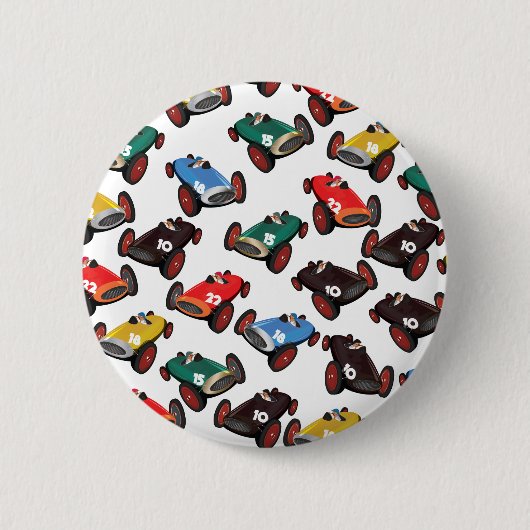 Oude Racende Auto's Ronde Button 5,7 Cm (Voorkant)