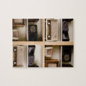 Oude  radio's van 1950 op de schalen legpuzzel (Horizontaal)