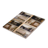 Oude  radio's van 1950 op de schalen tegeltje (Zijkant)