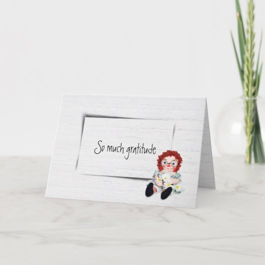Oude rag pop dankbaarheid kaart (Voorkant)