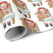 oude rag pop met teddy beer cadeaupapier (Rol Hoek)