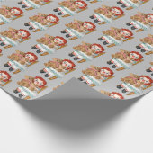 oude rag pop met teddy beer cadeaupapier (Hoek)