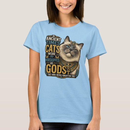 Oude Ragdoll Kat Houding T-shirt (Voorkant)