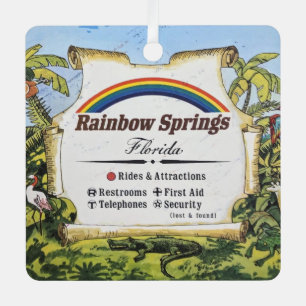 Oude Rainbow Springs Florida kaart Metalen Ornament