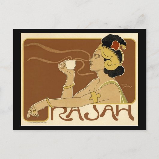 Oude Rajah Coffee Reclame Briefkaart (Voorkant)
