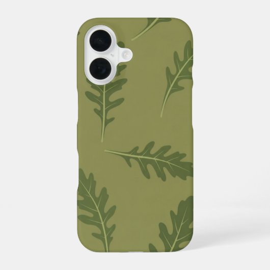 Oude Raketblad Patroon iPhone 16 Hoesje (Achterkant)