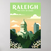 Oude Raleigh North Carolina Poster (Voorkant)