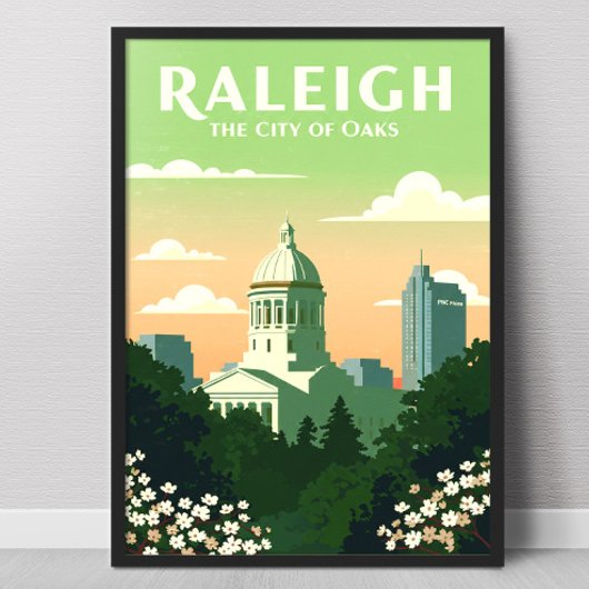 Oude Raleigh North Carolina Poster