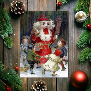 Oude rare Kerstman Notenkraker kerstkaart Feestdagen Kaart