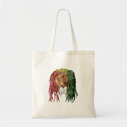 Oude Rasta Reggae Leeuw Tote Bag (Voorkant)