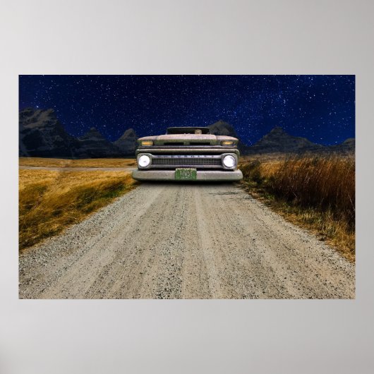 Oude  Rat Rod Pickup Truck Zombie Driver Poster (Voorkant)