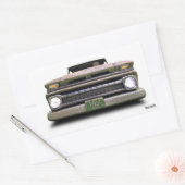 Oude Rat Rod Pickup Truck Zombie Driver Rechthoekige Sticker (Envelop)