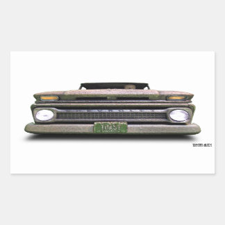 Oude  Rat Rod Pickup Truck Zombie Driver Rechthoekige Sticker