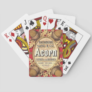 Oude Rathbone- en Sard Acorn Stove- en speelkaarte Pokerkaarten